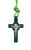 Saint Benedict Green Cross Necklace on Green Cord 