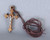 Crucifix necklace with carved wood cross and metal Corpus measures 1 inch comes on a cord CC058 Crucifix necklace with carved wood cross and metal Corpus measures 1 inch comes on a cord CC058