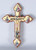 Four Evangelists Crucifix Gold & Red Wood Cross With Matthew Mark Luke and John on Flame Ends Made In Italy measures 4 and 1 half inches by 6 and 1 quarter inches LALAN061 Four Evangelists Crucifix Gold & Red Wood Cross With Matthew Mark Luke and John on Flame Ends Made In Italy measures 4 and 1 half inches by 6 and 1 quarter inches LALAN061