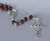 carved wood bead rosary beads with oxidized metal centerpiece and Crucifix from italy 1017A2