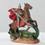 Saint george on horse figitn dragon Statue stands 3 and 1 half inches high made of resin ro40606