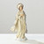 Our Lady of Fatima statue with gold accented flowing robes stands on cloud and holds rosary beads made of resin and stands 4 inches tall ro41834