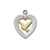 two tone heart and dove confirmation pendant made of sterling silver on 18 inch rhodium plated chain made in u s a MAL653