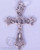Crucifix pendant only with flared ends made of oxidized metal measures 1 and 1 half inches g282