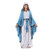 Statue of our lady of  made of resin and painted in soft hues of white and blue stands four inches tall ro46476
