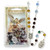 Saint Michael Chaplet with Multicolored Glass Beads shown with packaging 