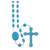 Rosary with Blue Plastic beads and centerpiece