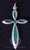 Cross pendant only made of oxidized metal with green accents measures 1 and 1 eighth inches FXELI43SMG Cross pendant only made of oxidized metal with green accents measures 1 and 1 eighth inches FXELI43SMG