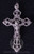 Crucifix pendant only with filigree budded ends made of oxidized metal measures 1 and 1 half inches g277 Crucifix pendant only with filigree budded ends made of oxidized metal measures 1 and 1 half inches g277