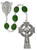 Saint Patrick Shamrock Rosary with Celtic Crucifix & Green Glass Beads