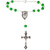 August Auto Rosary Beads with Saint Christopher Centerpiece Peridot Color Beads 