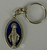 Marian keychain with blue enamel accent made of silver oxidized metal from italy measures 2 inches LALFPC055sm  Marian keychain with blue enamel accent made of silver oxidized metal from italy measures 2 inches LALFPC055sm
