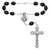 Sacred Heart Auto Rosary with Black Wood Beads 
