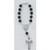one decade auto rosary with saint Benedict crucifix and centerpiece has black beads 