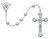 Blue Faux Pearl Rosary for Boys with Enameled Crucifix