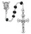 Rosary Beads | Sterling | Flared Cross  | Sacred Heart of Jesus  |  5MM Black Wood Beads | 159LBKG Rosary Beads | Sterling | Flared Cross  | Sacred Heart of Jesus  |  5MM Black Wood Beads | 159LBKG