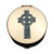 Celtic Cross Brass Pyx with Pewter Emblem Lid Detail 