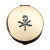Chi Rho Solid Brass Pyx with Pewter Emblem - Lid Detail 
