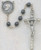 Saint John Paul II Hematite Rosary with Papal Crucifix - detail 