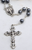 Rosary Hematite Beads with Silver Ox Crucifix and Center From Italy Style LAL1122AO