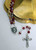 Rosary Beads | Blessed Mother & Sacred Heart of Jesus  | Red Beads | Italy | 1084A12