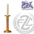 Altar Candlestick with round base and column choose from brass or bronze with satin or high polish finish in choice of 10 heights includes socket and protector made in u s a by progressive bronze PB240CS