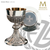 16 ounce Byzantine style chalice stands 7 and 7 eighth inches high with four evangelists in choice of 3 compositions made in spain by artistic silver AS2320 16 ounce Byzantine style chalice stands 7 and 7 eighth inches high with four evangelists in choice of 3 compositions made in spain by artistic silver AS2320