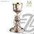 10 ounce plateresque chalice stands 9 and 1 quarter inches high with spanish style design in choice of 2 compositions includes a paten made in spain by artistic silver AS2920 10 ounce plateresque chalice stands 9 and 1 quarter inches high with spanish style design in choice of 2 compositions includes a paten made in spain by artistic silver AS2920