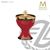 red enamel covered ciborium stands 5 and 7 eighths inches high will hold 200 host with combination silver and gold finish Molina AS5031CBGP