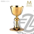cross chalice stands 7 and 1 eighths inches high with polish and textured 24 karat gold plate finish made in spain by artistic silver AS5310CGP
