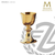 12 ounce memorial easter chalice stands 7 and 7 eighths inches high with gold finish made in spain by artistic silver AS5095MCGP