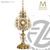 ornate french Gothic style  monstrance stands 35 inches high with holy figure embellishments and choice of silver or gold finish made in spain by Molina AS7205
