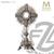 Cross monstrance stands 21 and 3 quarters inches tall with delicate metal work made in spain by molina AS7289