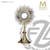 Agnus Dei monstrance stands 17 and 3 quarters inches tall with lamb of god emblem made in spain by molina AS5540MGSP