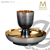 Straw motif Intinction set includes chalice and ciborium with oxidized silver plate finish made in spain by molina as2128