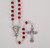 Rose scented rosary beads with blessed mother centerpiece and wood beads hi1323 Rose scented rosary beads with blessed mother centerpiece and wood beads hi1323