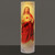 Bilingual sacred heart of jesus devotional candle stands 8 and 1 quarter inches tall with prayers on back lights via 2 a a batteries not included TSCC8021
