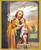 saint joseph with infant Jesus plaque with laminated finish and gold frame measures 8 by 10 inches hi810630