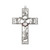 Confirmation Wall Cross with Holy Spirit Agnus Dei angels crozier miter and bible in open work pewter design with red enamel accent measures 6 inches 2095-651