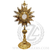 Filigree & Cross Top Monstrance 24" Gold plated Finish Italy NAPOS2724