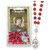 Our Lady of Perpetual Help Chaplet with Red Glass Beads and Holy Card