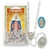 Our Lady of Tears Chaplet with white Beads & Holy Card 