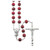 Rose Scented Red Wood Rosary with Marian Center Made in Italy