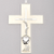 First Communion Wall Cross with Silver Sacramental Emblems 7" in Height 