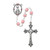 Rosary Beads Madonna Centerpiece 6MM Pink Glass Beads Close Up 