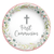 First Communion Paper Dessert Plates Pink Edging 20 Count 6-3/4"  AN742835