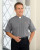 Grey Clergy Tab Collar Shirt with Deacon Cross Embroidery  Grey Clergy Tab Collar Shirt with Deacon Cross Embroidery