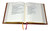 Lectionary for sunday mass pulpit edition in red bonded leather hardccover with 2 ribbon markers and gilt edge pages 9780899420912 90/13 open