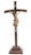 Standing Crucifix Medium Brown Stain Curved Wood Cross Wood Base Fiberglass Corpus Made In Peru 15 inches SANCA1241 Standing Crucifix Medium Brown Stain Curved Wood Cross Wood Base Fiberglass Corpus Made In Peru 15 inches SANCA1241