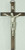 Wall Crucifix Wood Cross With Dark Mahogany Finish and Silver-Toned Metal Corpus Imported From Italy measures 4 and 1 half inches TIE4001